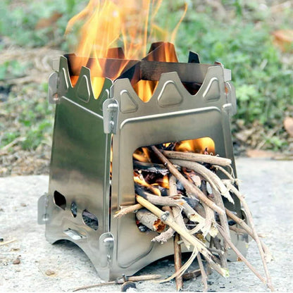 Camping Stove, Backpacking Stove, Portable Survival stove, Wood Burning Stove, Stainless Steel Solo Stove for Outdoor Survival Picnic BBQ Hiking