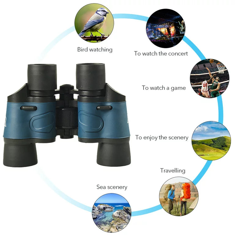 Sevenlady 60x60 Binoculars for Adults and Kids with Coordinates Compact HD Professional Day/Night Vision Binoculars Telescope for Hunting, Bird Watching, Sports, Concerts and Camping