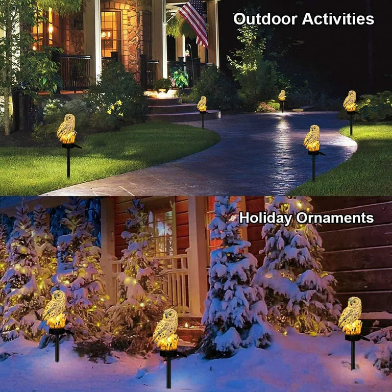 Garden Solar Lights Outdoor Decorative Resin Owl Solar LED Lights with Stake for Garden Lawn Pathway Yard Decortions