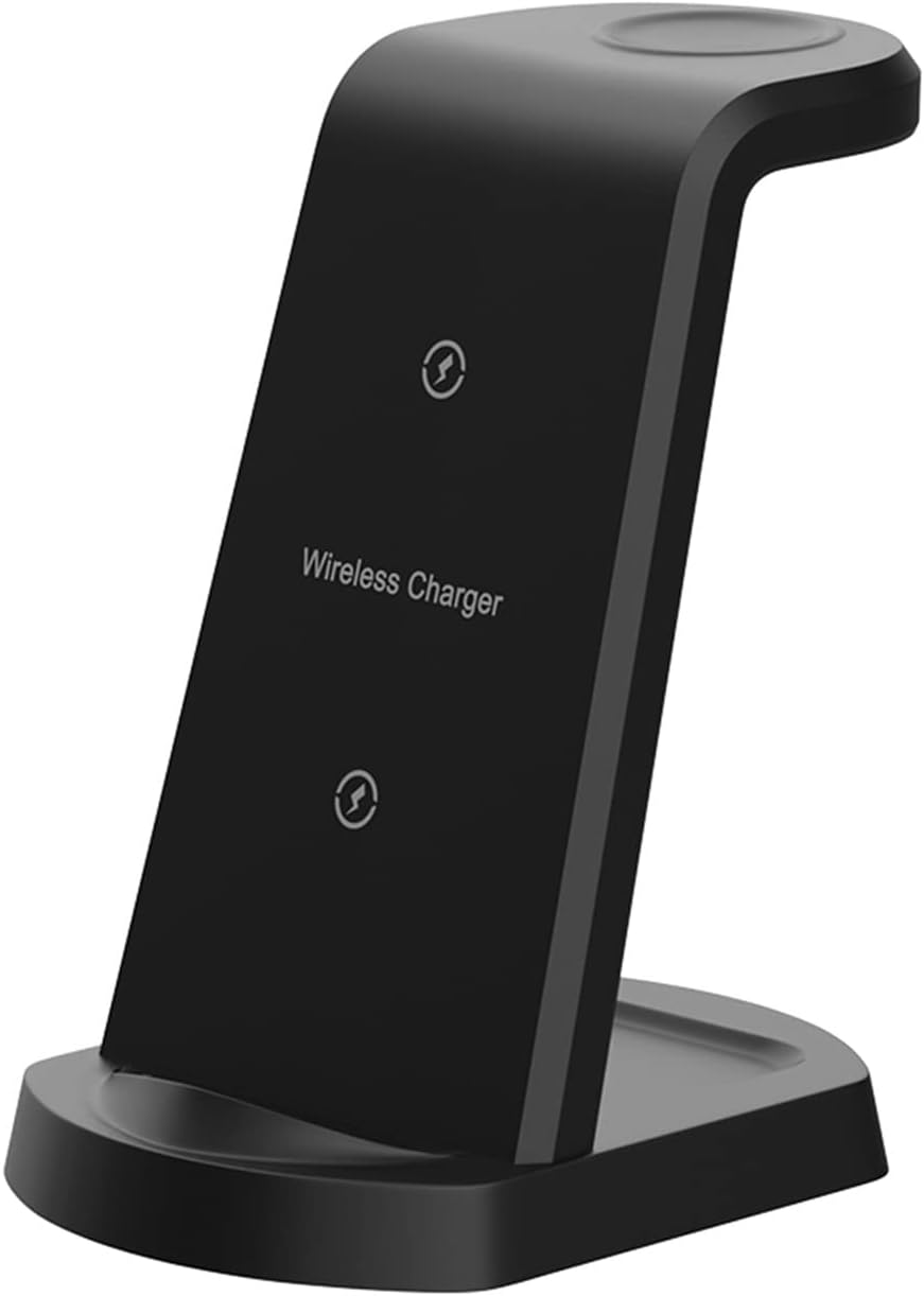 HOOFUN Wireless Charger, Wireless Charger 3 in 1 Wireless Charging Station 15W Fast Charging Vecal Stand Compatible with iOS Smartphone Watch True Wireless Stereo Ears