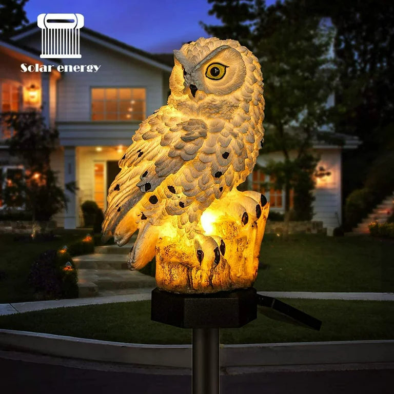 Garden Solar Lights Outdoor Decorative Resin Owl Solar LED Lights with Stake for Garden Lawn Pathway Yard Decortions