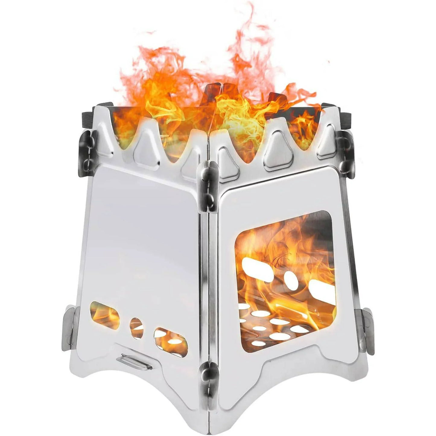 Camping Stove, Backpacking Stove, Portable Survival stove, Wood Burning Stove, Stainless Steel Solo Stove for Outdoor Survival Picnic BBQ Hiking