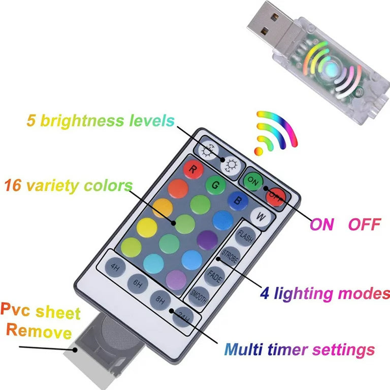 WHATOOK 300LED Curtain Lights, 16 RGB Color Changing 9.8*9.8ft, 4 Modes USB Function Background Lights with Remote Control, Colorful Icicle Lights, Suitable for Backdrop, Party, Outdoor Indoor Decorat