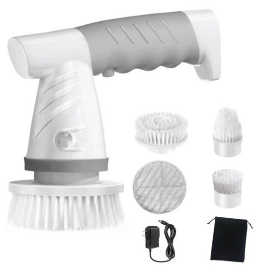Electric Spin Scrubber, 350 r/min Bathroom Scrubber Rechargeable Shower Scrubber for Cleaning Tub, Tile, Floor, Sink, Window, Cordless with 4 Replaceable Cleaning Brush Heads
