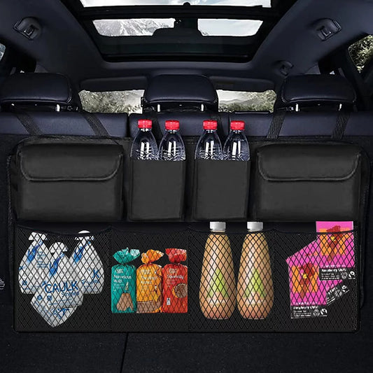 HOOFUN Car Hanging Trunk Organizer, Hanging Car Backseat Organizer with 8 Large Storage Bag Super Large Capacity, Waterproof Trunk Storage Bag for SUV Car