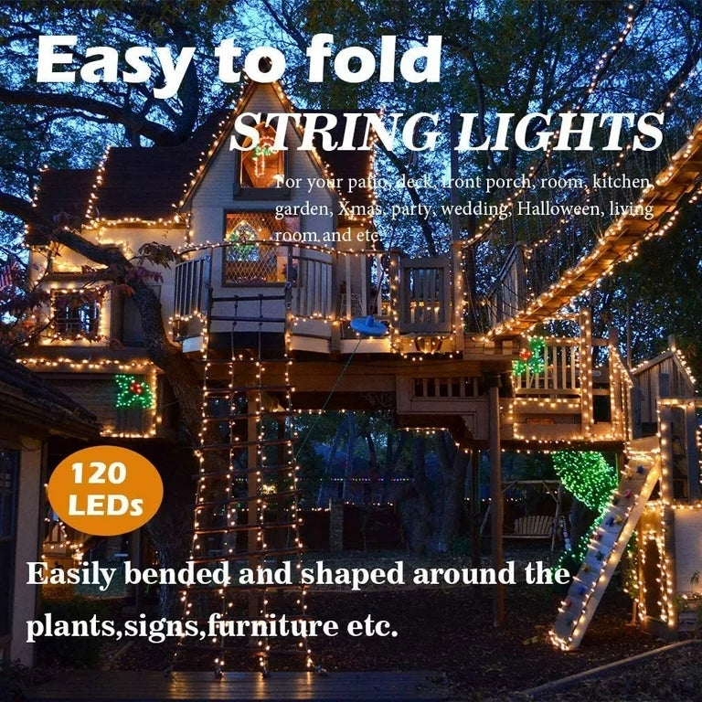 WHATOOK Fairy Lights, String Lights Battery Operated & USB Plug-in 39ft 120 LED 16 Color Changing with Remote Timer, Waterproof 3AA Battery and USB Powered LED Twinkle Lights