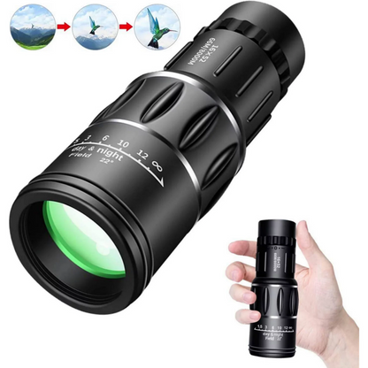 16X52 Monocular Telescope, High Power Prism Compact HD Monocular Scope for Adults Kids, Dual Focus Optics Zoom Telescope for Bird Watching Hunting Hiking Concert Travel 66m/8000m