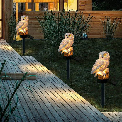 Garden Solar Lights Outdoor Decorative Resin Owl Solar LED Lights with Stake for Garden Lawn Pathway Yard Decortions